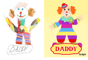 I papà disegnati dai loro bambini (Pagliaccio)
